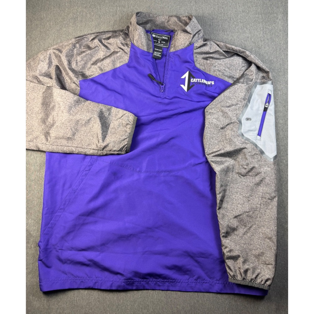 Holloway Cattlemens Congress Pullover Jacket‎ Mens L Purple Gray Quarter Zip